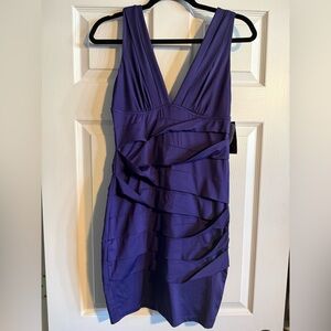 Chic Purple Sleeveless Mini Dress
